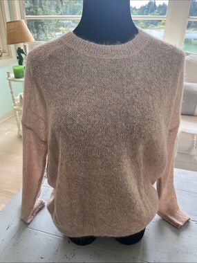 Closed Pale Pink Fuzzy Crewneck Sweater